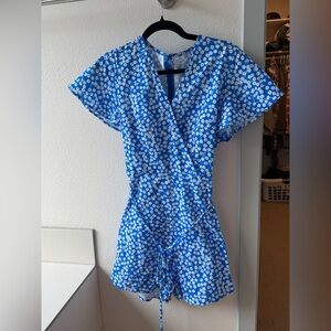 Blue Floral Romper
